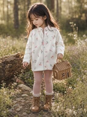 Cool Weather Wanders Blooming Winter Floral Fleece Jacket 4T